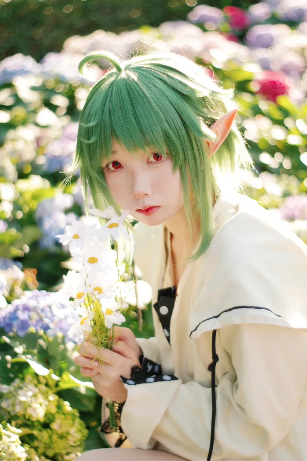 二次元コスプレ, 白ストッキング, エルフ耳, 無職転生, シルフィエット コスプレ - 2枚目