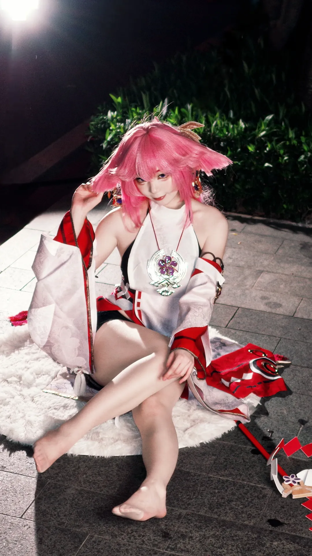 原神, イベント写真, ホタルACGエキスポ, 八重神子 コスプレ, 夜間屋外撮影