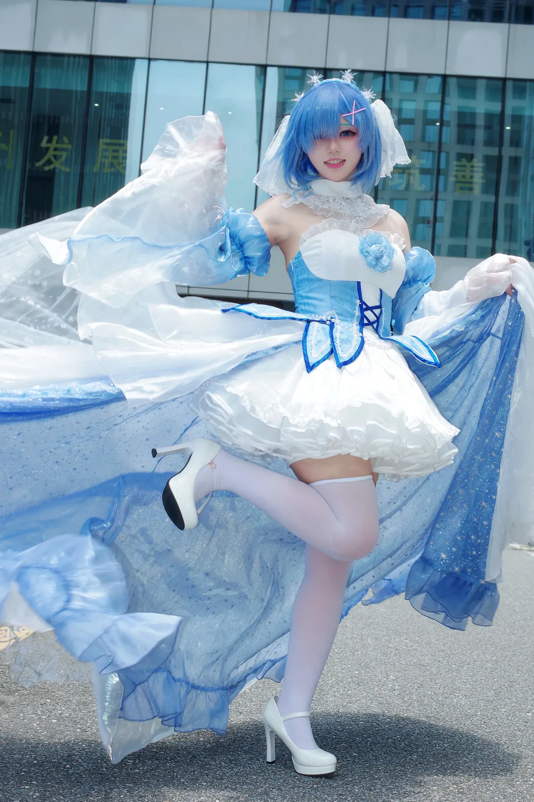 Firefly ACG Expo, Convention photos, Bride, Rem cosplay, White stockings