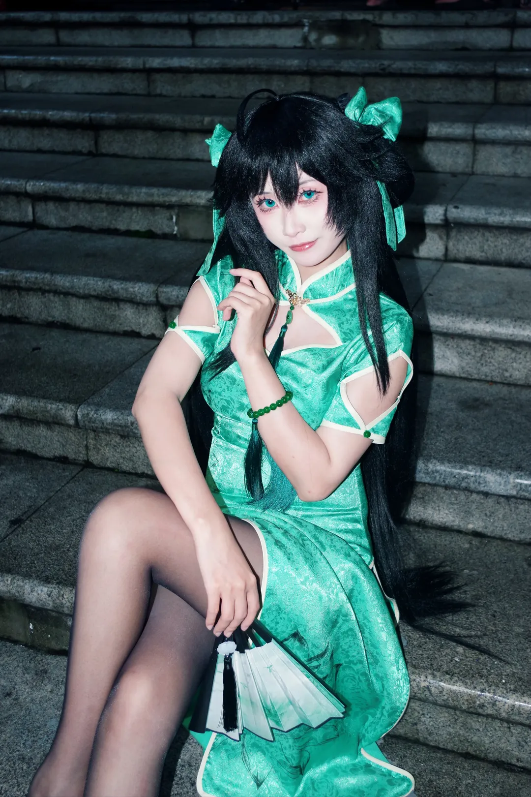 王者荣耀, 黑丝, cosplay摄影, 夜景cos, 孙尚香cos - 第1张