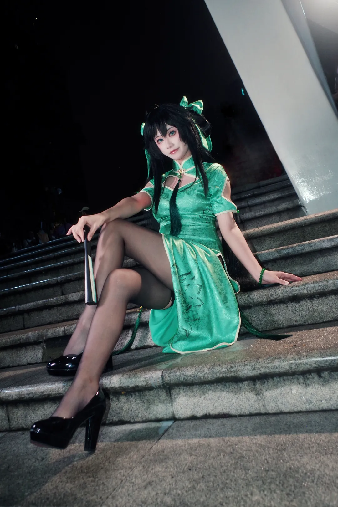 王者荣耀, 黑丝, cosplay摄影, 夜景cos, 孙尚香cos