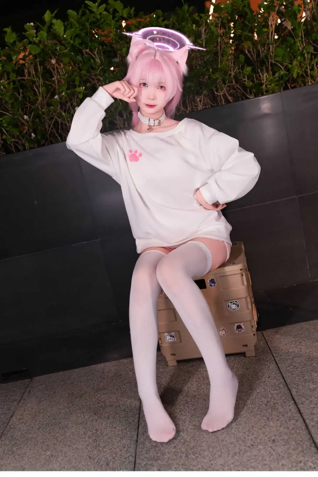 蔚蓝档案, 二次元cosplay, 小鸟游星野cos, 漫展外景, 白丝猫耳 - 第2张