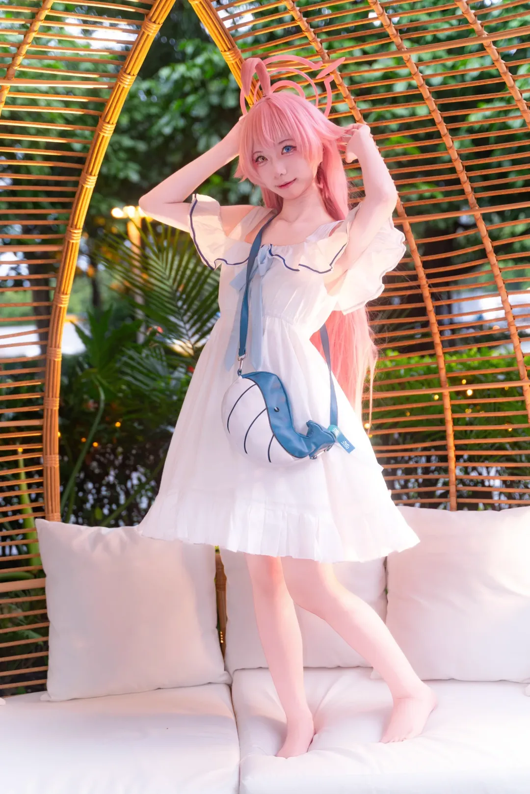 蔚蓝档案, 萤火虫漫展, 小鸟游星野cos, 粉发cosplay, 户外人像摄影