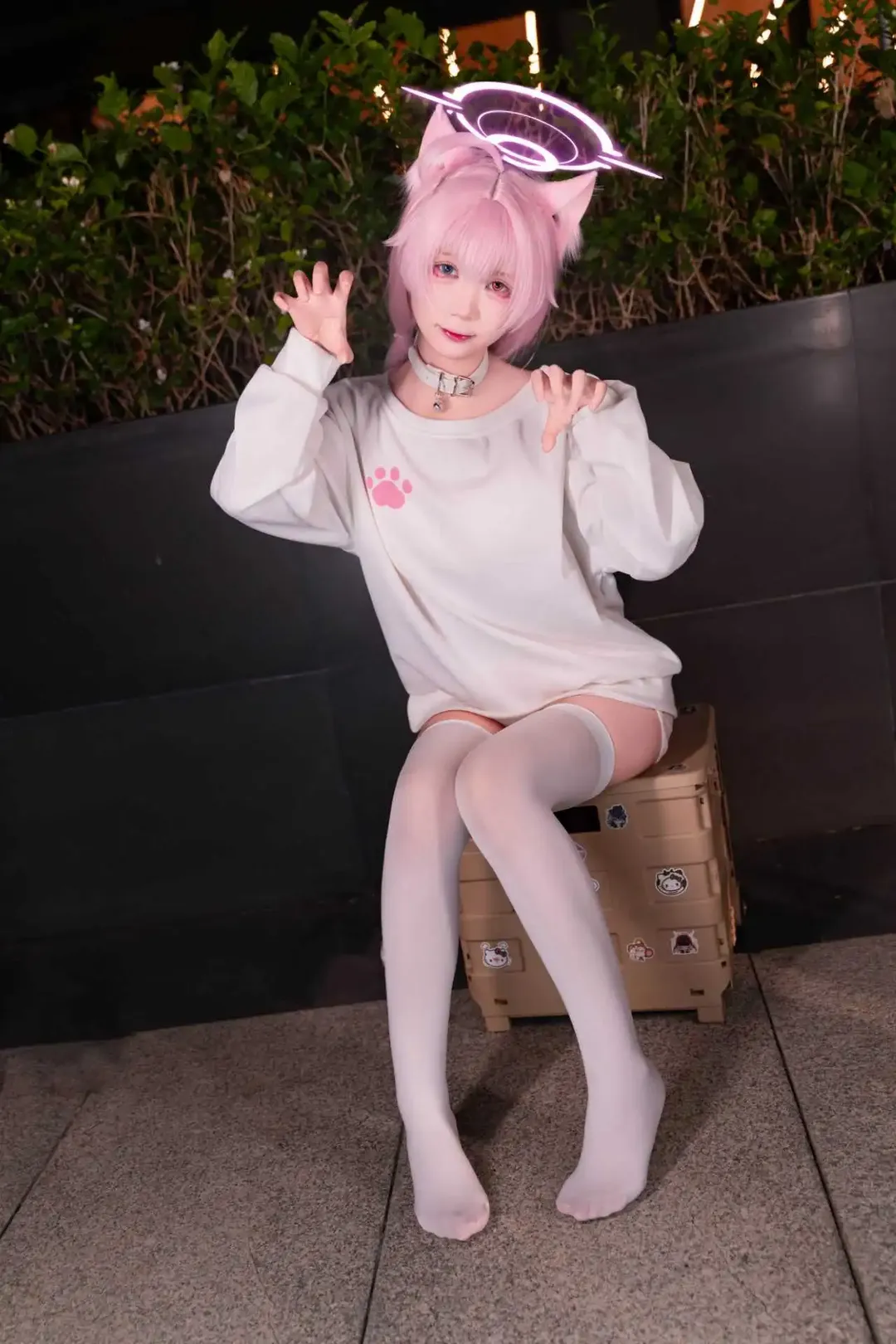 蔚蓝档案, 萤火虫漫展, 二次元cosplay, 小鸟游星野cos, 白丝萌妹 - 第1张