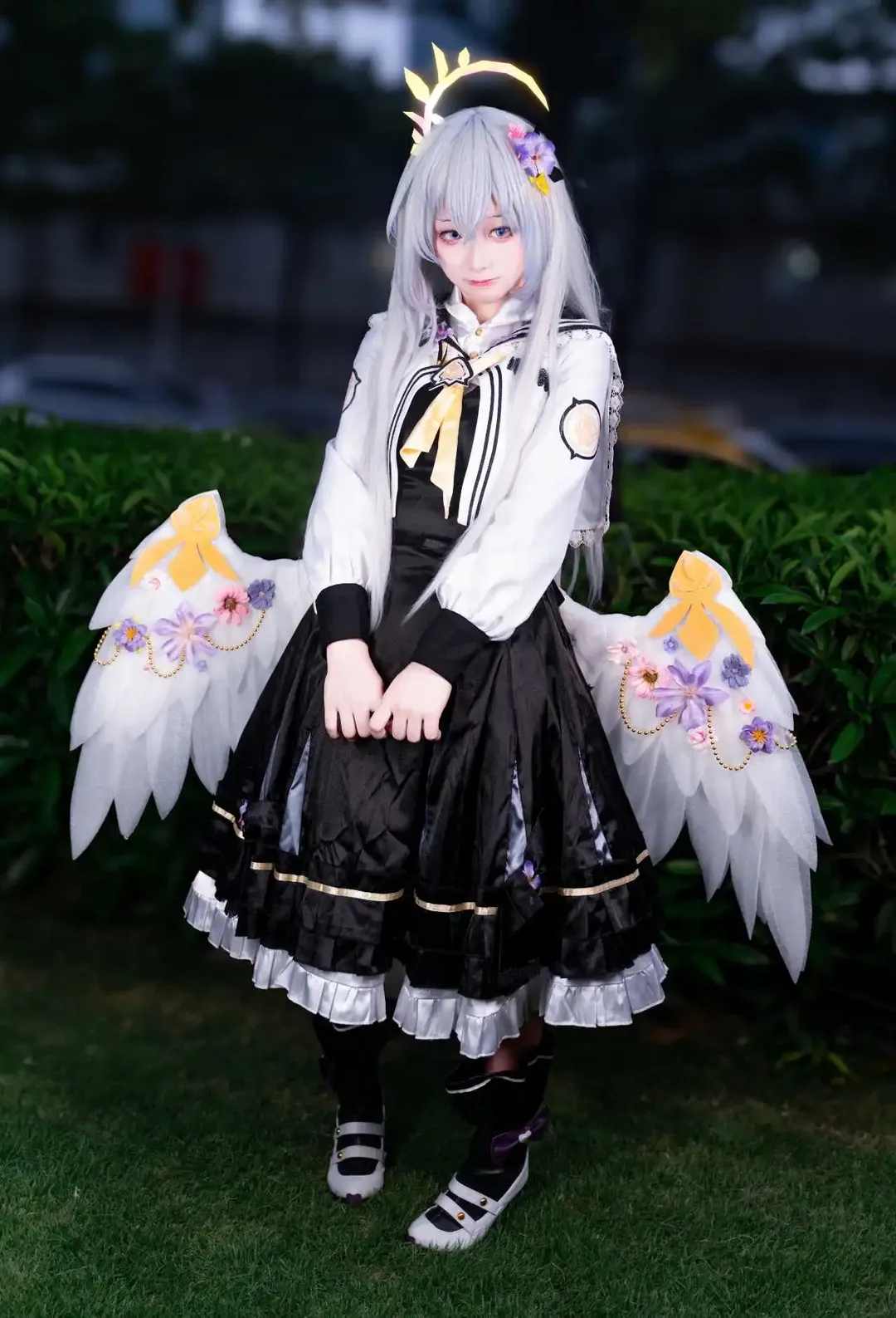 ブルーアーカイブ, ホタルACGエキスポ, 白洲アズサ コスプレ, 黒タイツ コーデ, ACG屋外ロケーション - 1枚目