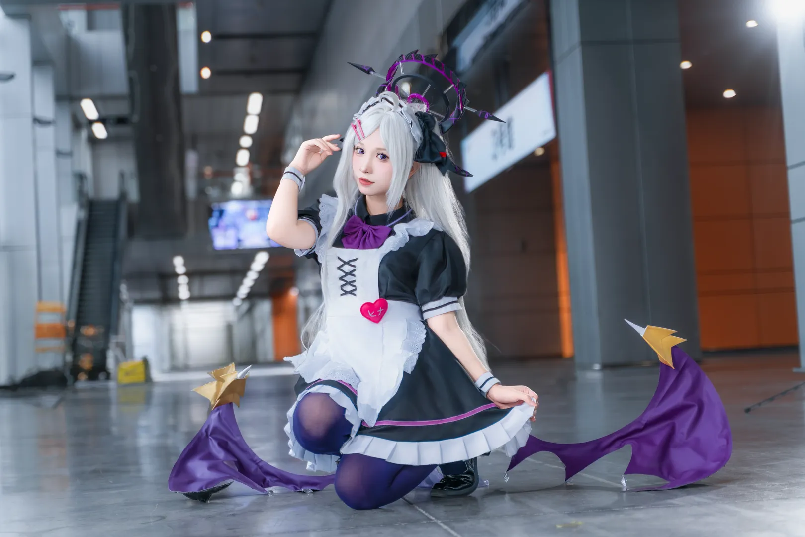 Blue Archive, Firefly ACG Expo, Sorasaki Hina cosplay, Anime cosplay, Purple tights