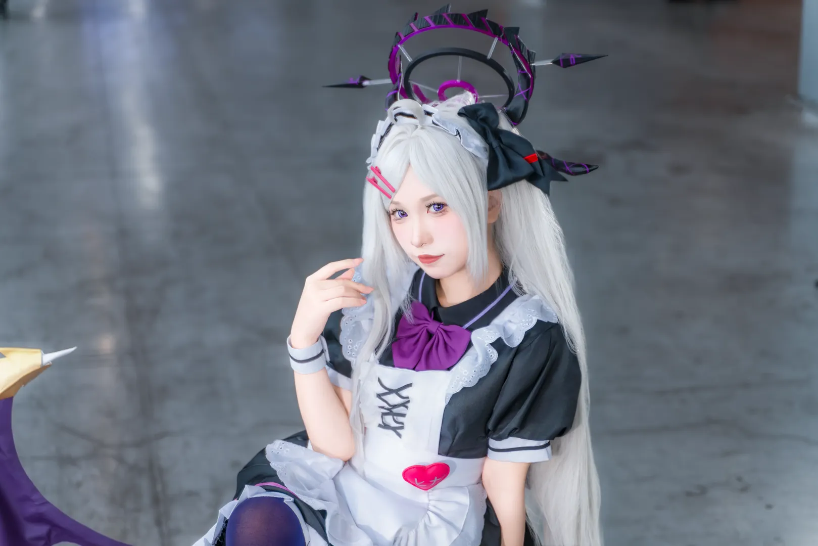 蔚蓝档案, 萤火虫漫展, 空崎日奈cos, 二次元cosplay, 紫色连裤袜 - 第3张
