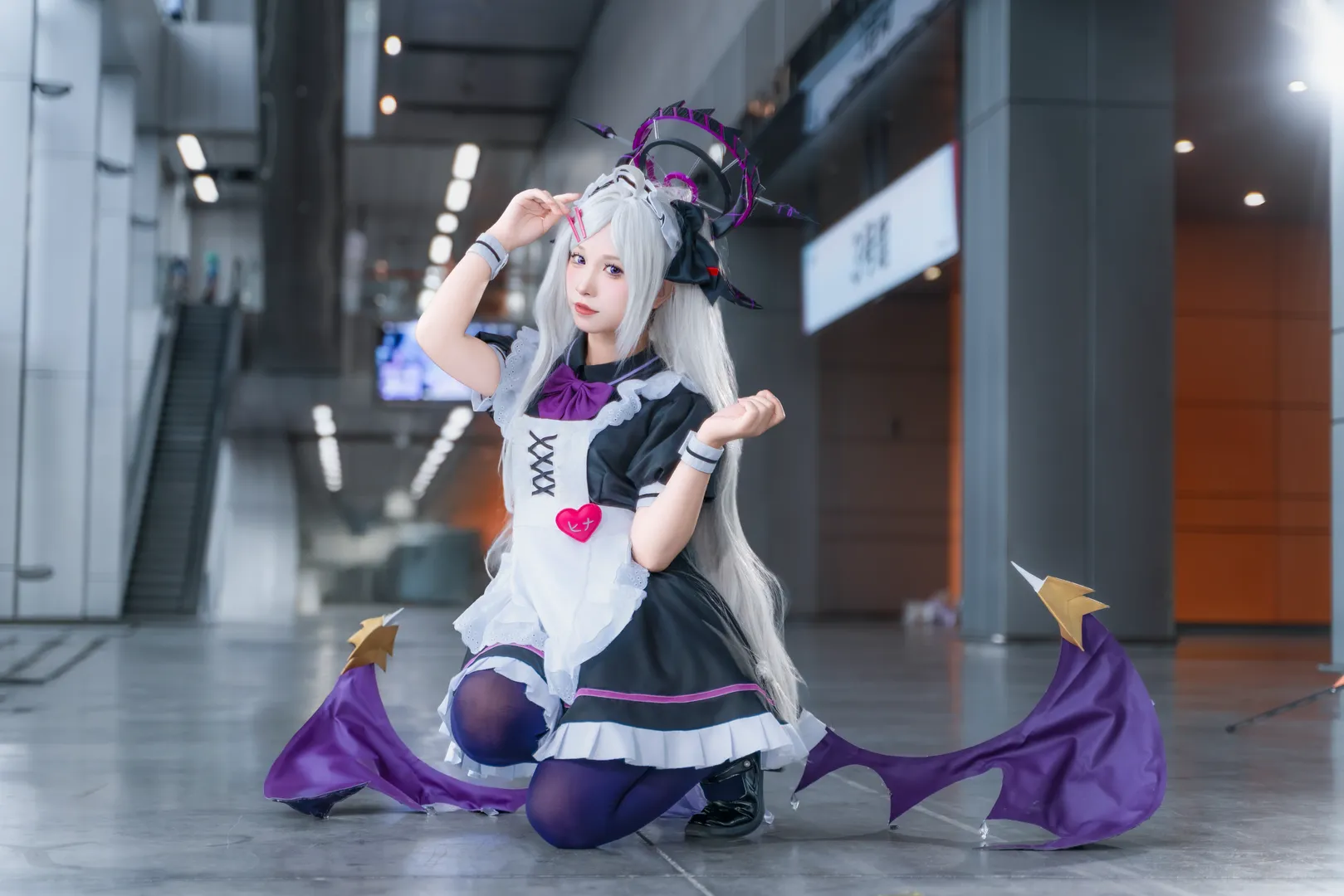 ブルーアーカイブ, ホタルACGエキスポ, 空崎ヒナ コスプレ, 二次元メイド, 青いストッキング - 3枚目
