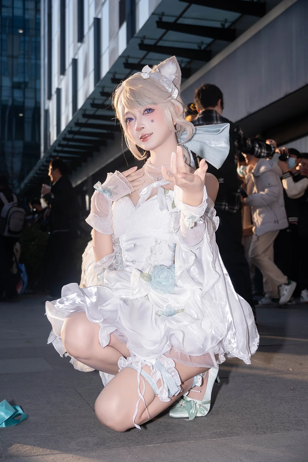 琳妮特cos, 漫展返图, cosplay摄影, 天使庭院, 白色纱裙 - 第2张