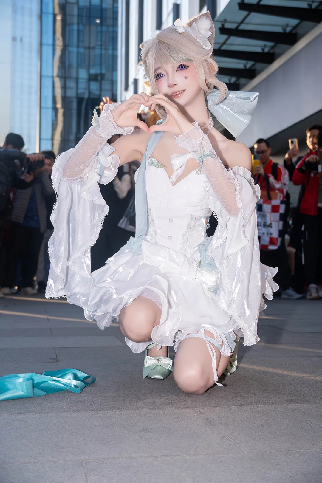 琳妮特cos, 漫展返图, cosplay摄影, 天使庭院, 白色纱裙 - 第3张