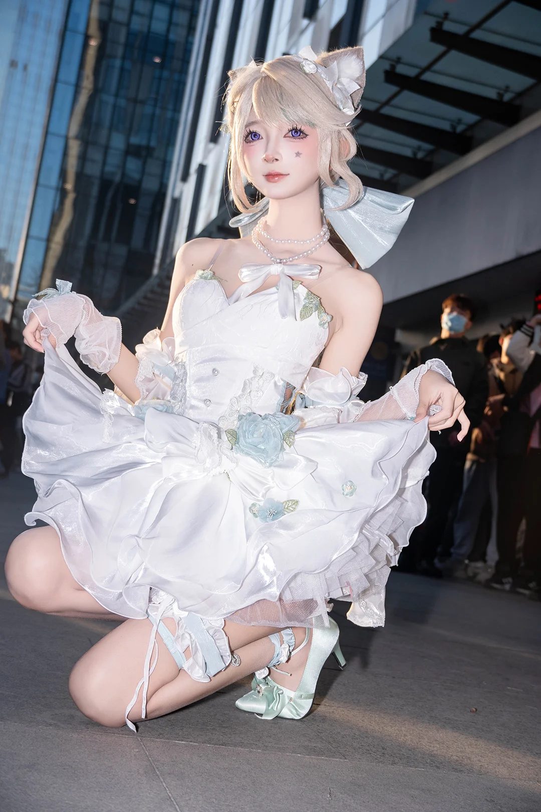琳妮特cos, 漫展返图, cosplay摄影, 天使庭院, 白色纱裙 - 第5张