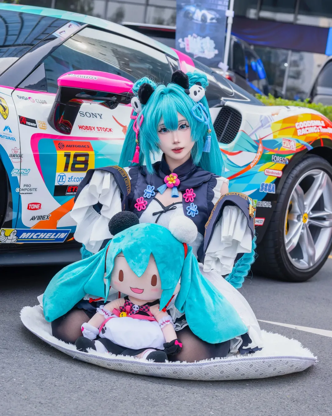 初音未来, 初音未来cos, 国风cosplay, 黑丝, 小熊猫miku - 第1张