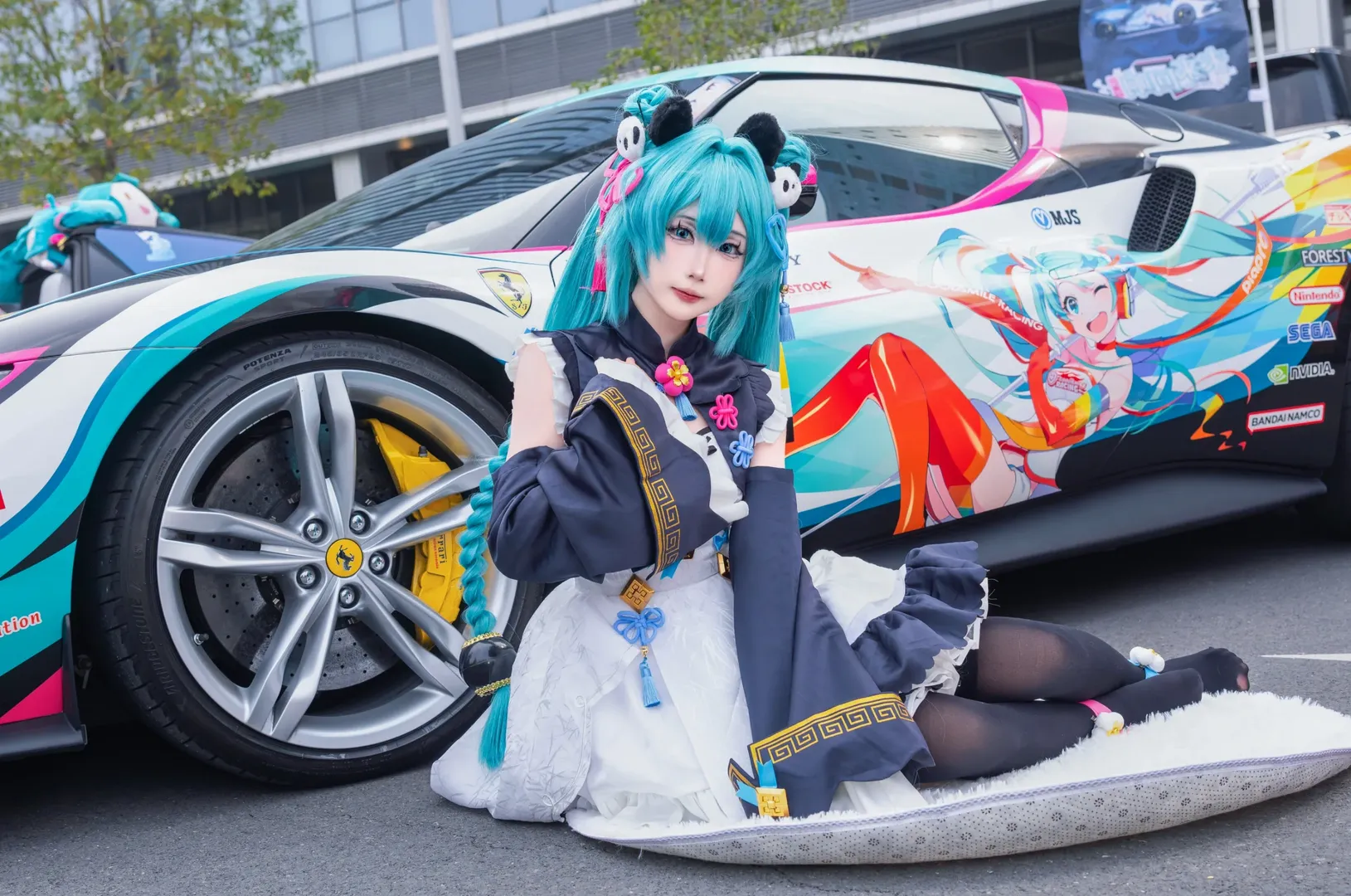 初音未来, 初音未来cos, 国风cosplay, 黑丝, 小熊猫miku - 第3张