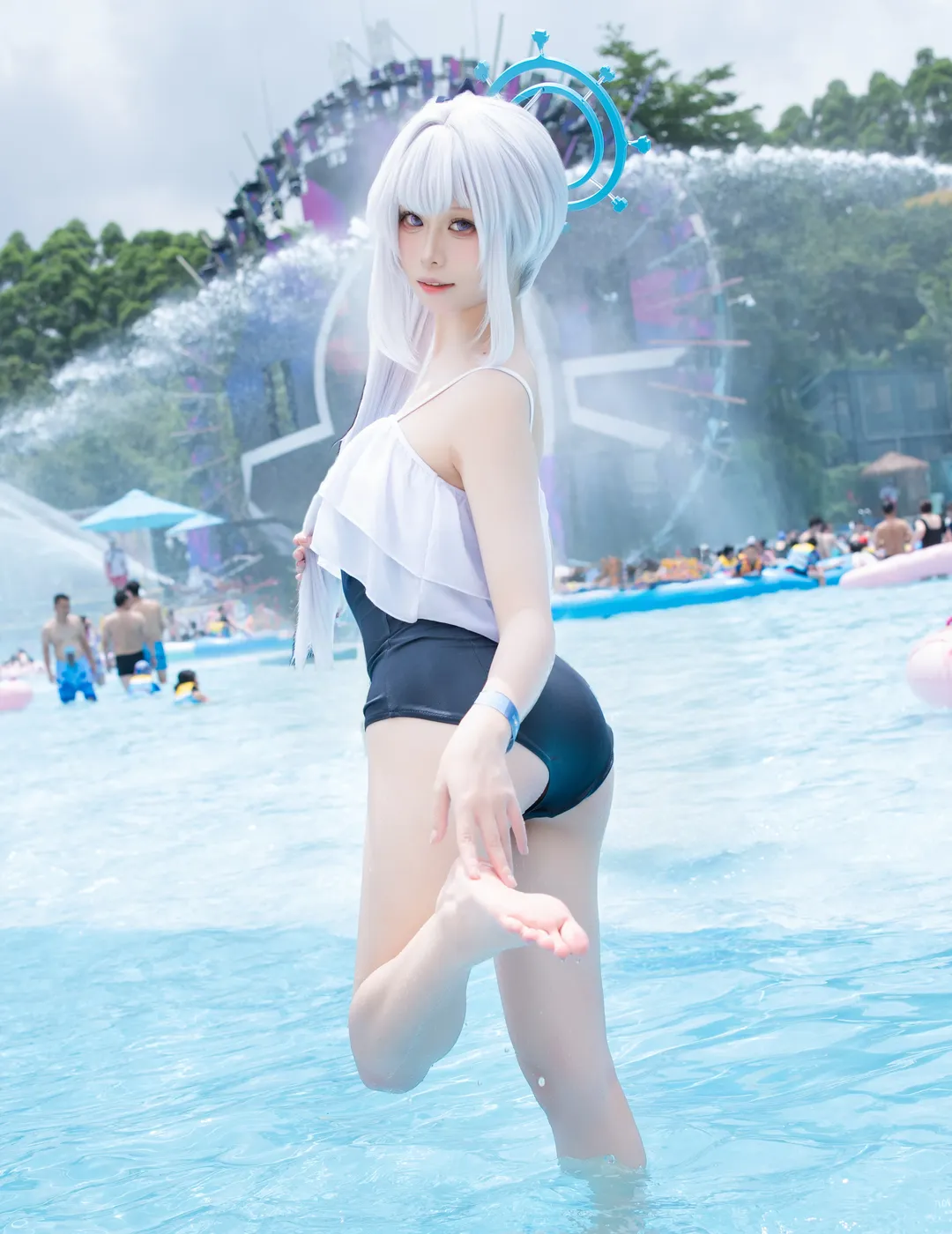 蔚藍檔案, 長隆水上樂園, cosplay攝影, 泳裝寫真, 月雪宮子cos - 第1張