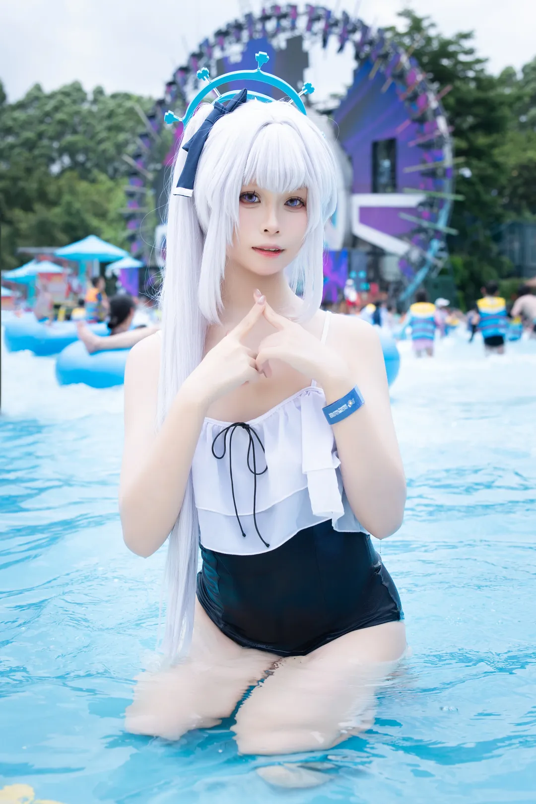 ブルーアーカイブ, 長隆水上楽園, コスプレ撮影, 水着写真, 月雪ミヤコ コスプレ
