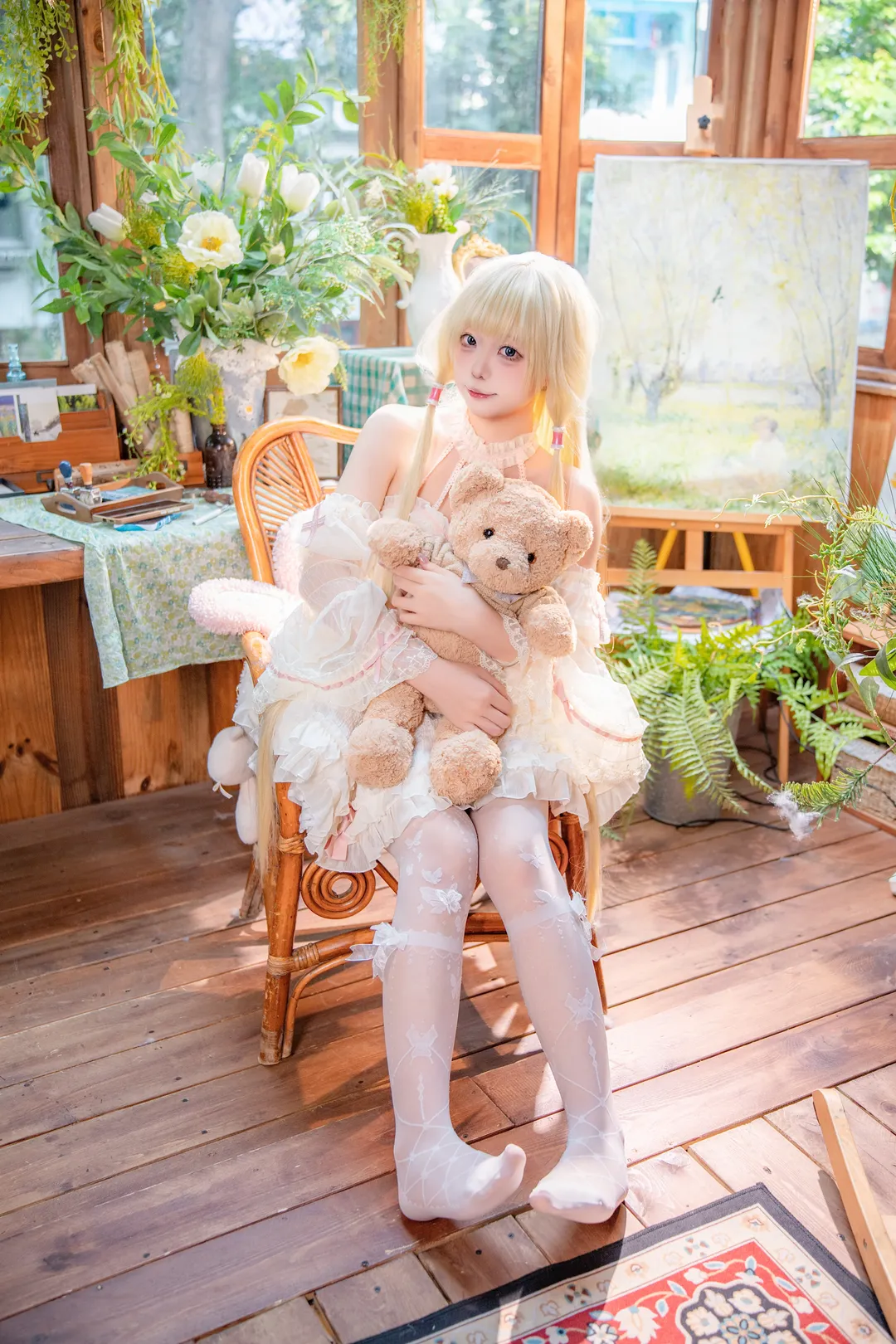 Chii cosplay, Chobits, White stockings, Lolita dress, Sunny Art Studio - Image 3