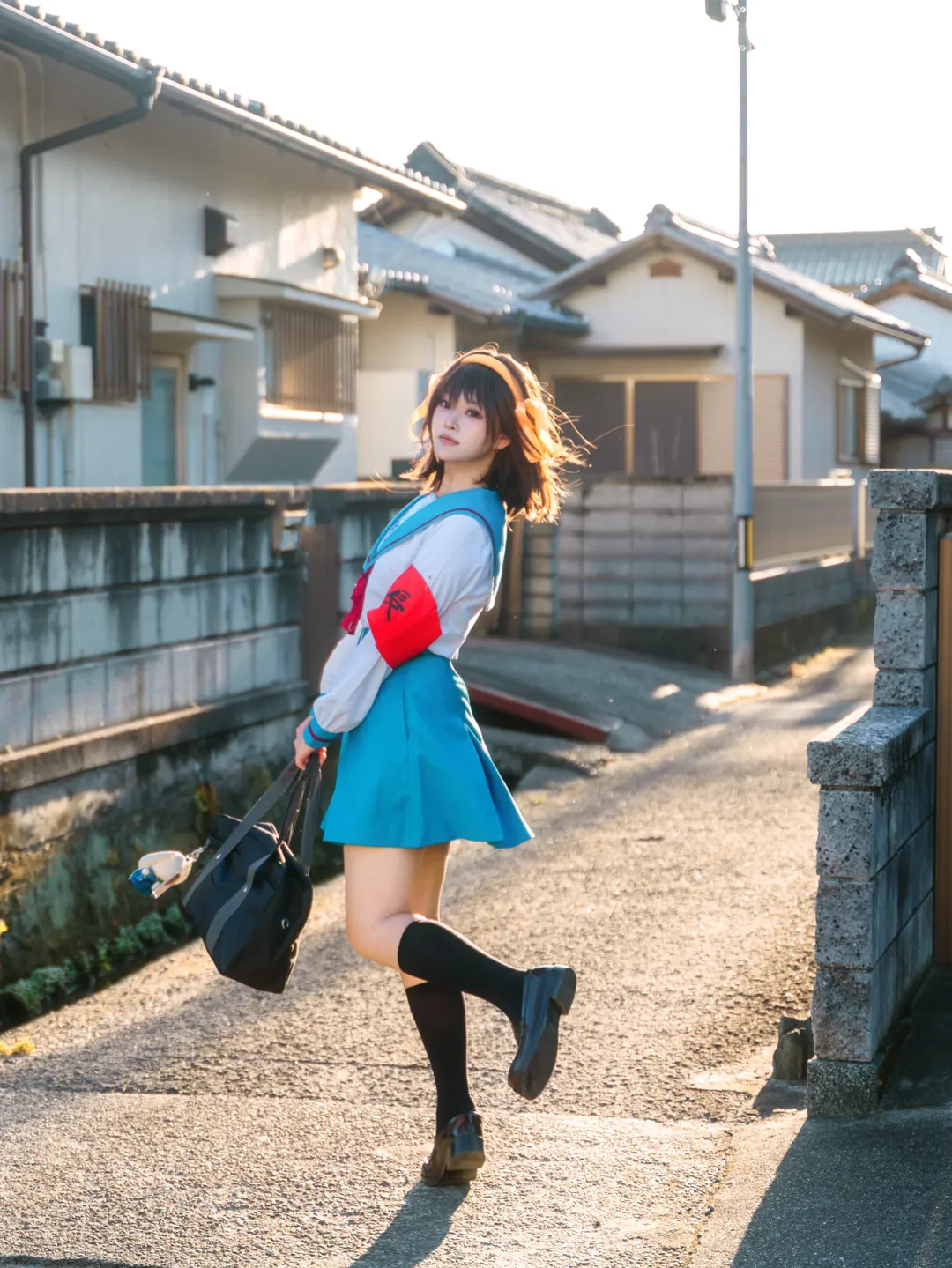 黒タイツ コーデ, 涼宮ハルヒコスプレ, 涼宮ハルヒの憂鬱, コスプレ旅行撮影, 和歌山写真