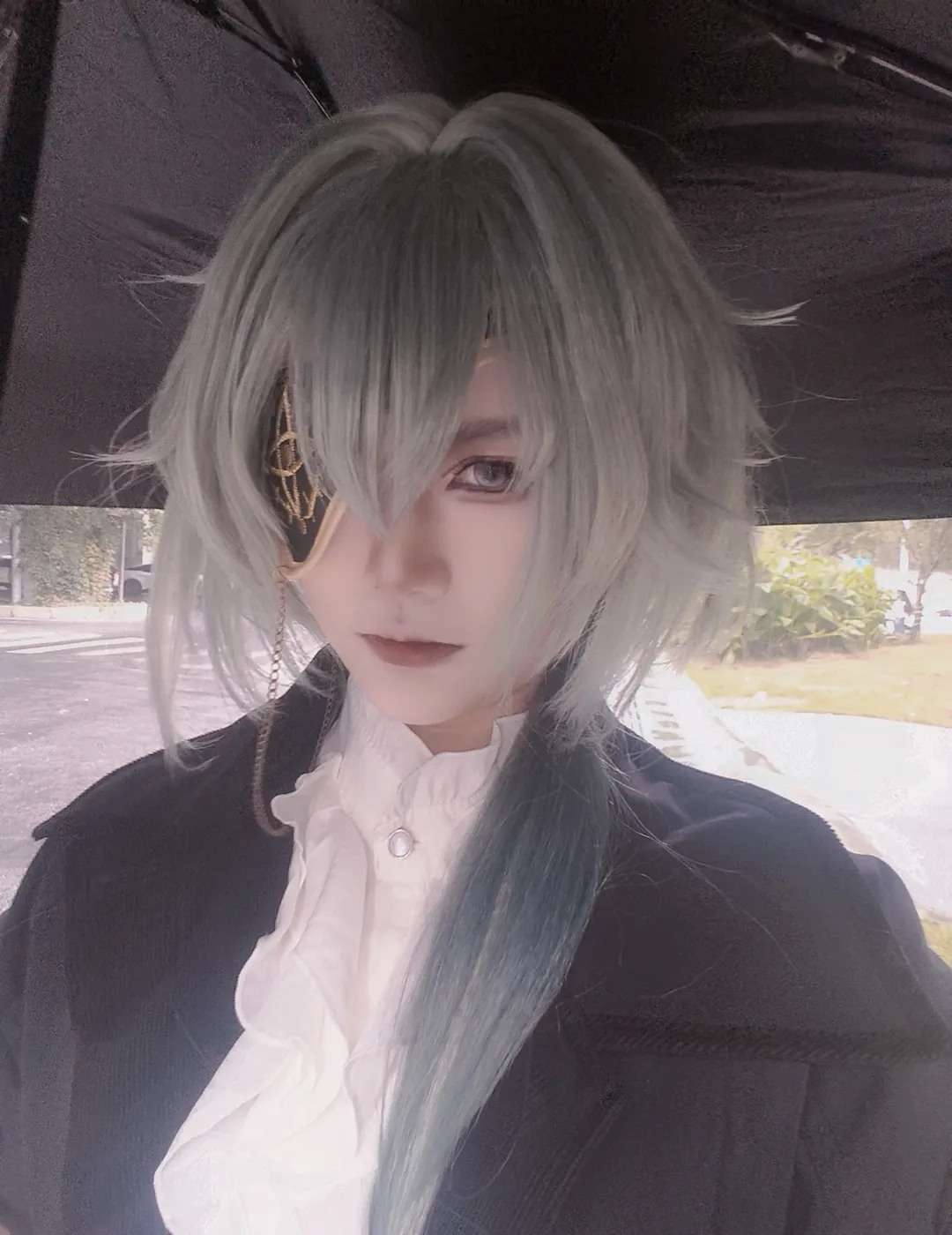 崩壞星穹鐵道, Cosplay分享, 那刻夏cos, 銀灰漸變假髮, 眼罩造型