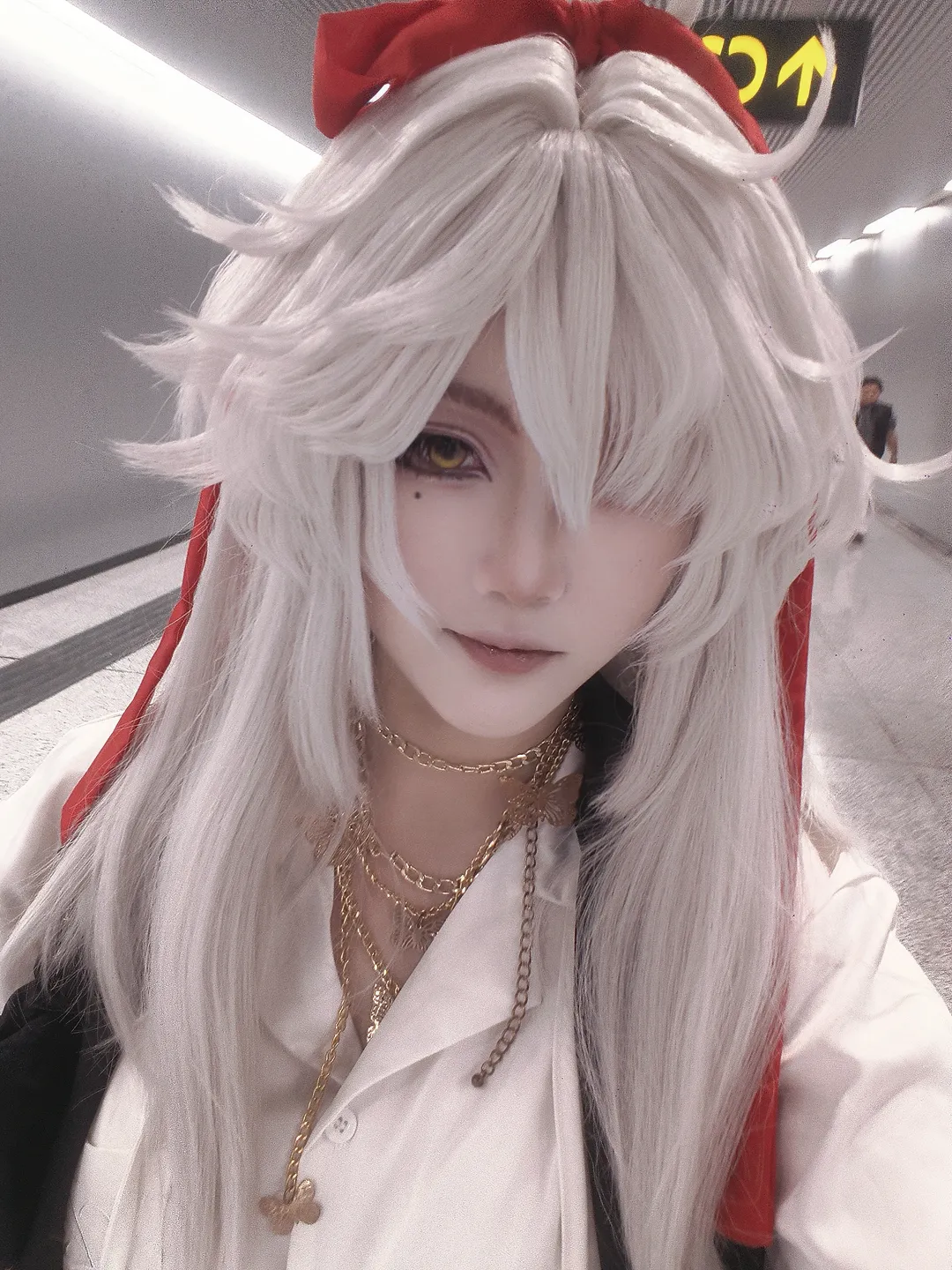 Honkai: Star Rail, Casual cosplay, Jing Yuan cosplay, Subway snapshot, Tianfu Red