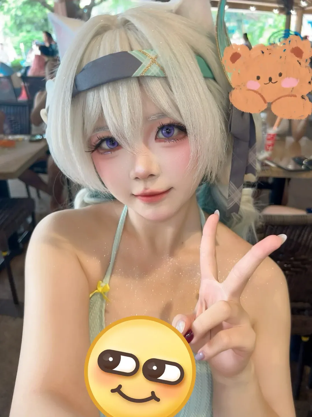 流萤cos, 户外拍摄, 泳装cosplay, 二次元日常, 广州长隆水上乐园 - 第1张