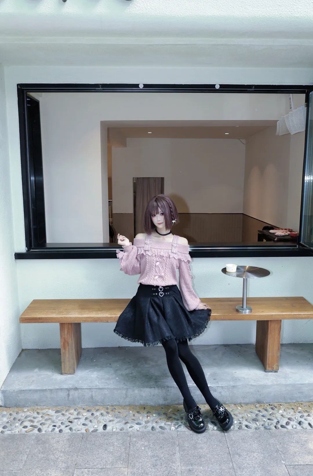 Anime girl, Project Sekai, Black stockings, Shinonome Ena cosplay, Birthday support