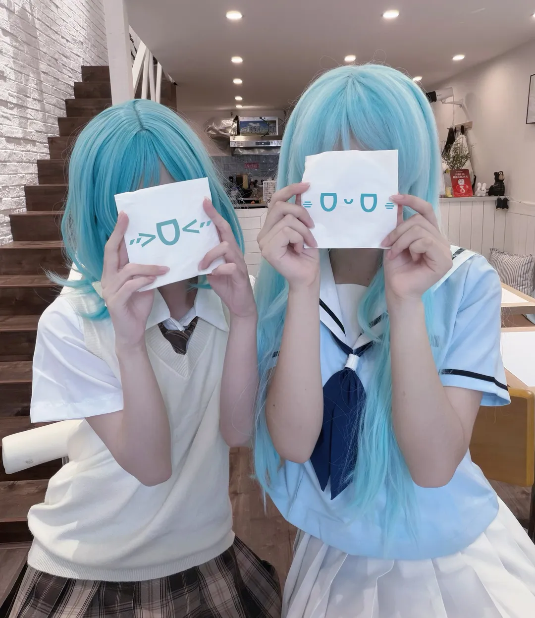 jk制服, BanG Dream!, 闺蜜日常, 冰川日菜cos, 冰川纱夜cos - 第1张