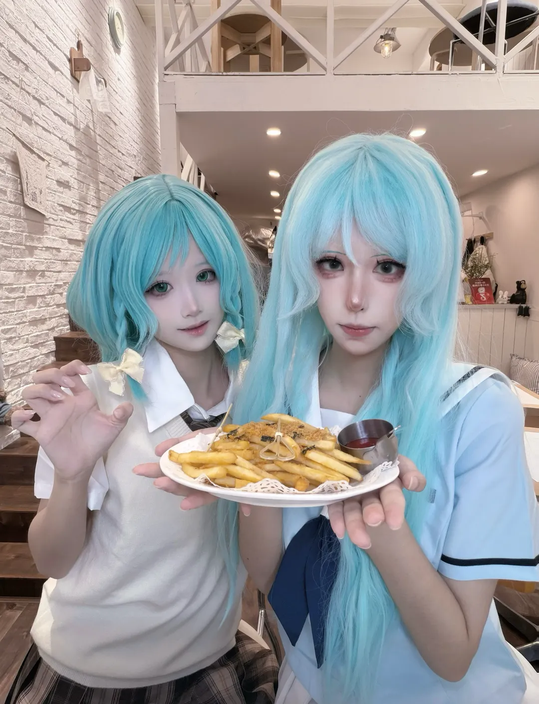 jk制服, BanG Dream!, 闺蜜日常, 冰川日菜cos, 冰川纱夜cos - 第4张