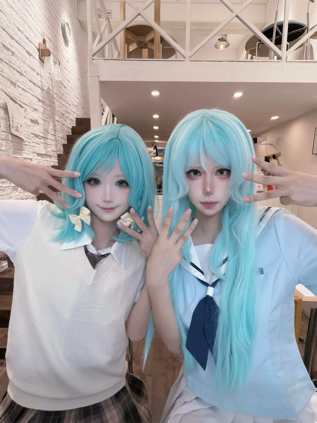 jk制服, BanG Dream!, 闺蜜日常, 冰川日菜cos, 冰川纱夜cos - 第6张