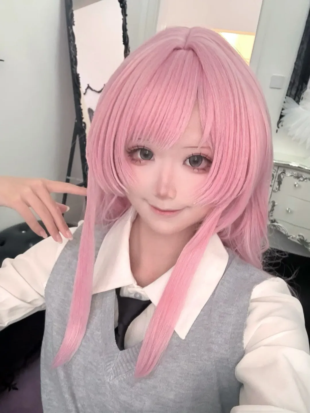 校园风cos, 千早爱音cos, 粉色系cos, 治愈系cos, bangdream mygo