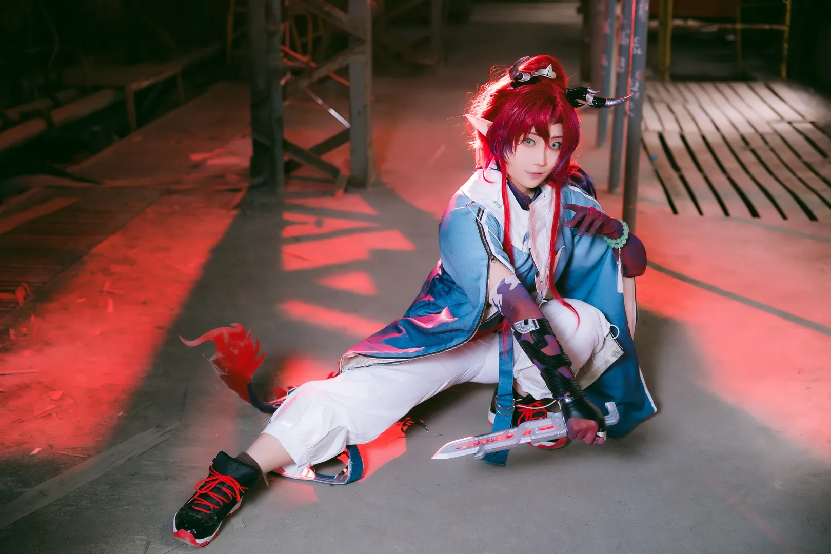cosplay, 明日方舟, 工业废墟, 红发, 余cos