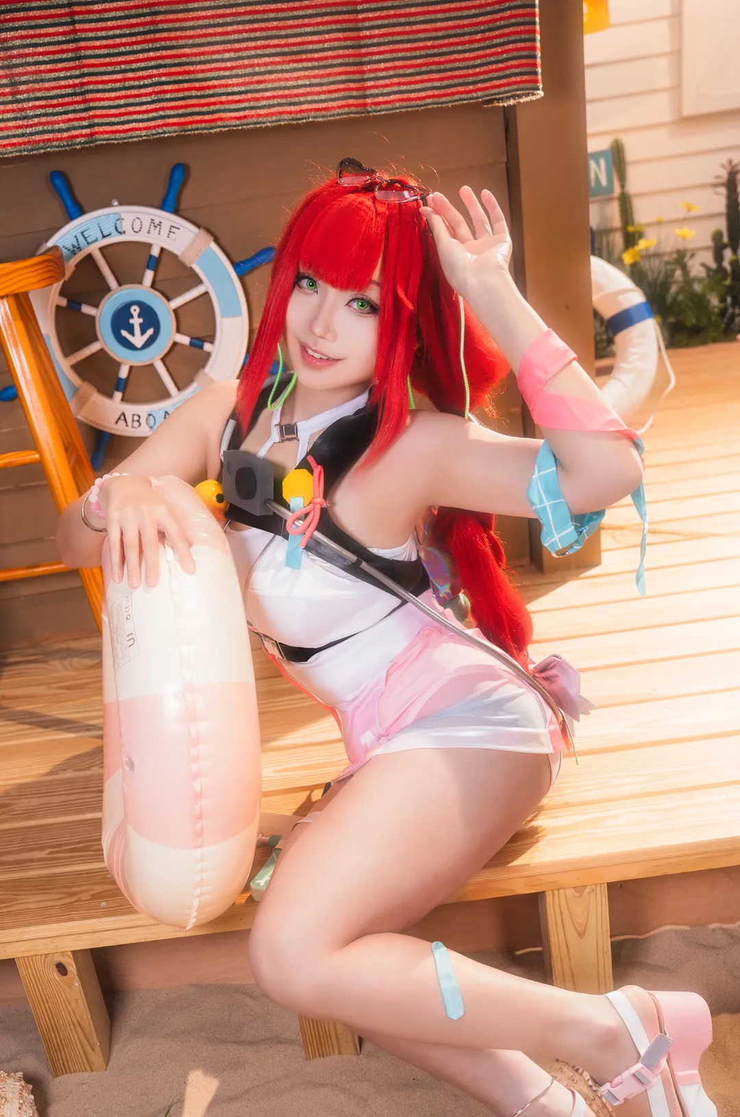 绝区零, 夏日穿搭, 浮波柚叶cos, cosplay摄影, 泳装写真 - 第1张