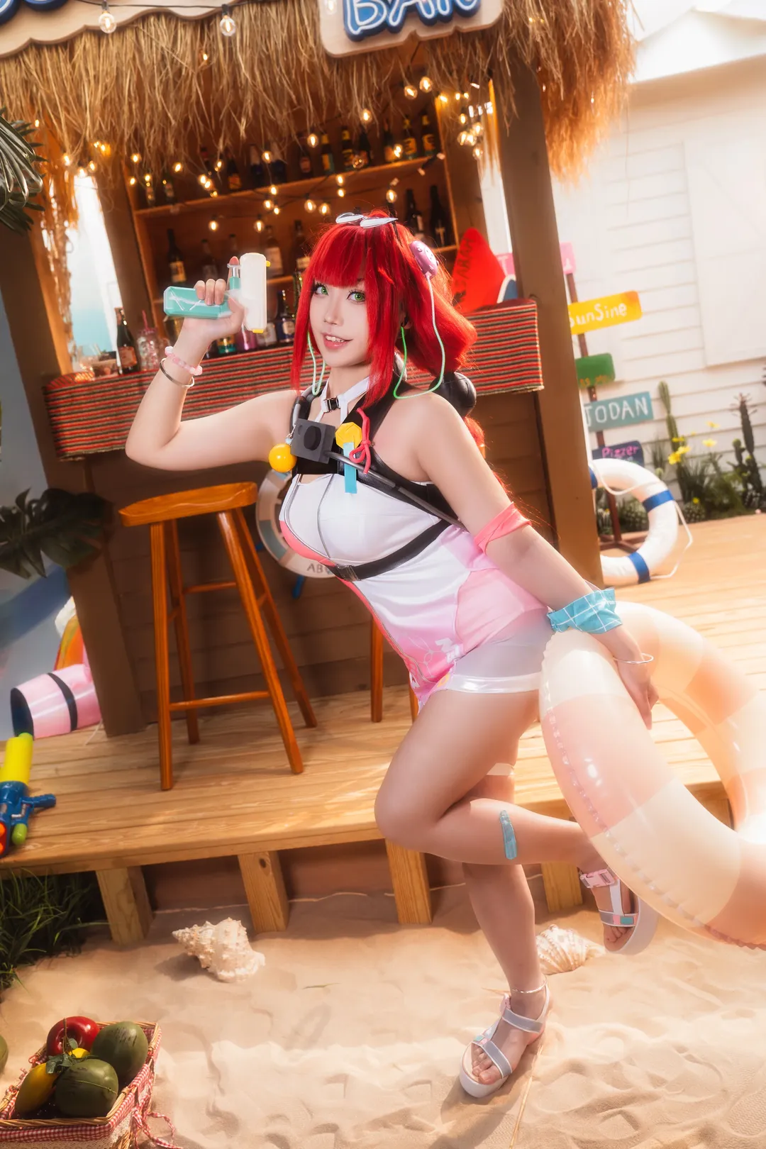 绝区零, 夏日穿搭, 浮波柚叶cos, cosplay摄影, 泳装写真