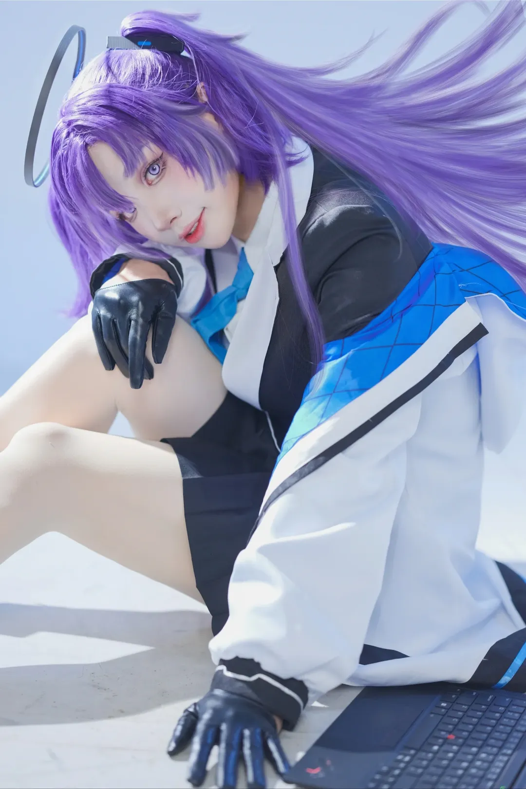 ブルーアーカイブ, 早瀬ユウカコスプレ, 紫ツインテールコスプレ, SF学園風, 銃器小道具コスプレ - 1枚目