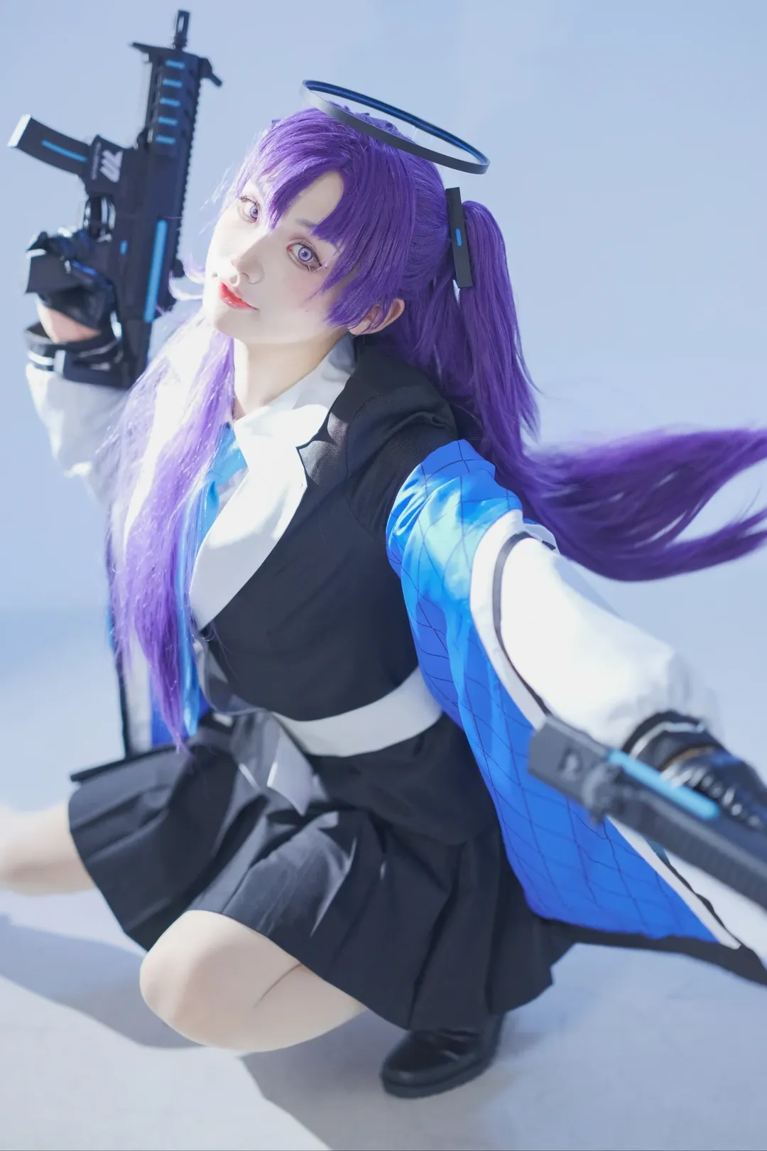 ブルーアーカイブ, 早瀬ユウカコスプレ, 紫ツインテールコスプレ, SF学園風, 銃器小道具コスプレ - 4枚目