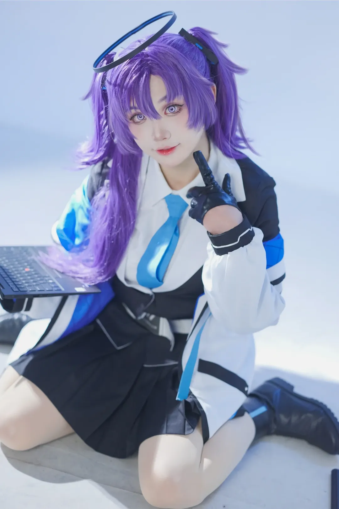 ブルーアーカイブ, 早瀬ユウカコスプレ, 紫ツインテールコスプレ, SF学園風, 銃器小道具コスプレ - 5枚目