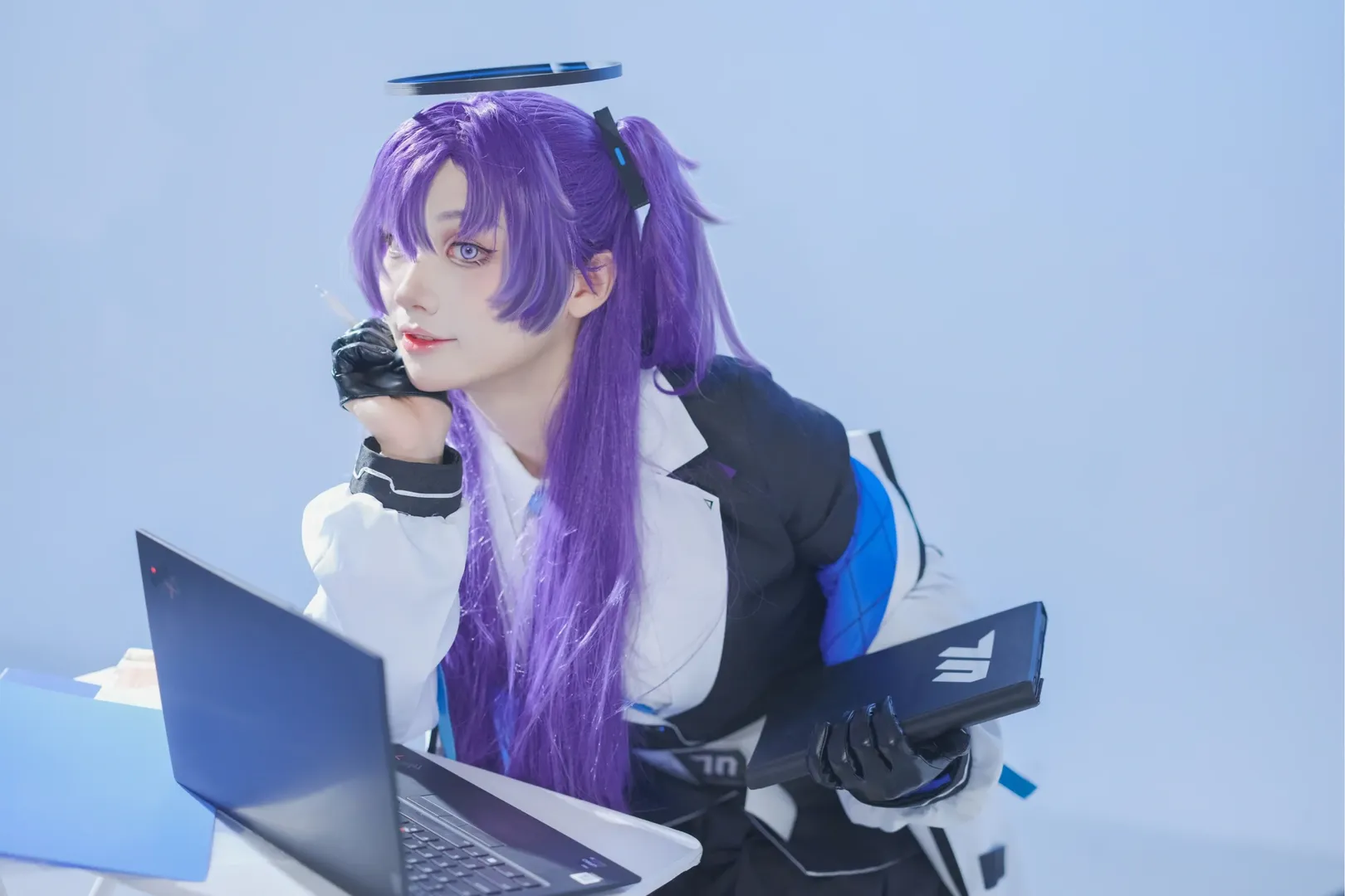 ブルーアーカイブ, 早瀬ユウカコスプレ, 紫ツインテールコスプレ, SF学園風, 銃器小道具コスプレ - 8枚目