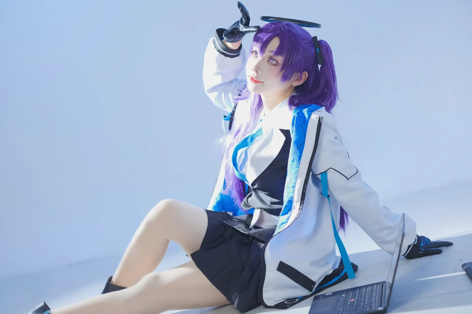 ブルーアーカイブ, 早瀬ユウカコスプレ, 紫ツインテールコスプレ, SF学園風, 銃器小道具コスプレ - 9枚目