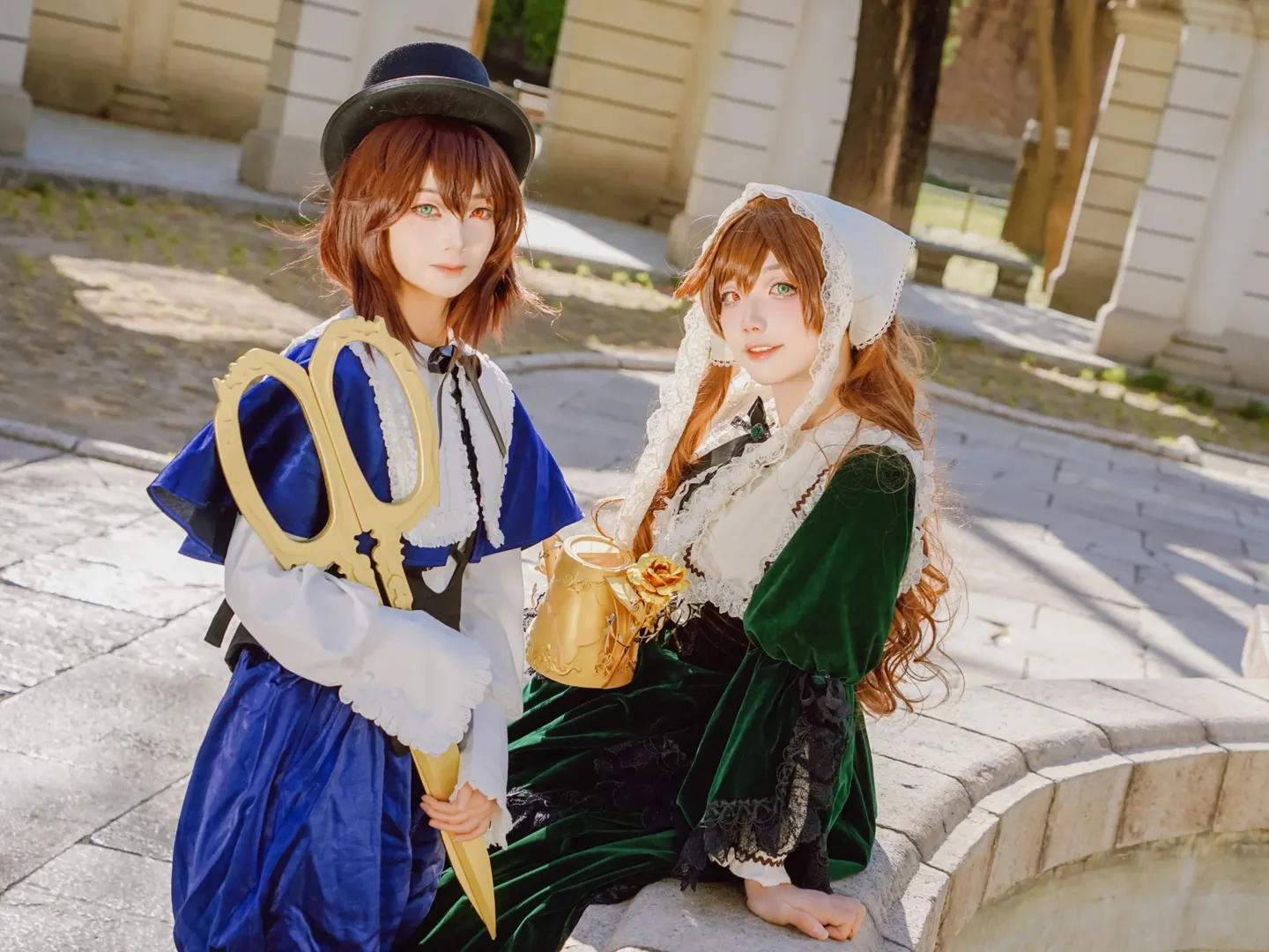 蔷薇少女, 翠星石cos, cosplay双人, 苍星石cos, 白丝袜cosplay