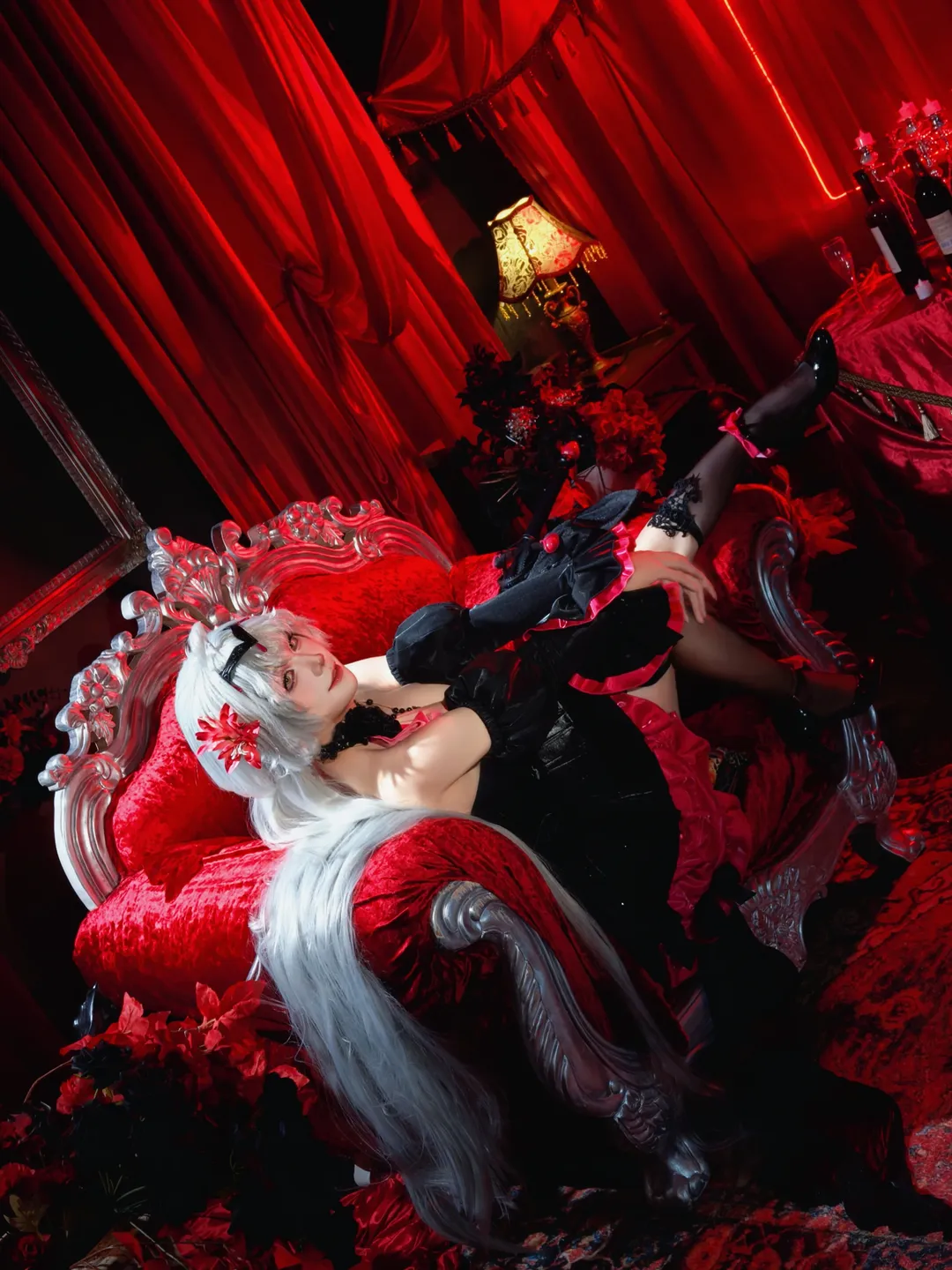 二次元cosplay, FGO, 哥特风cosplay, 丝袜穿搭, 黑贞cos - 第1张