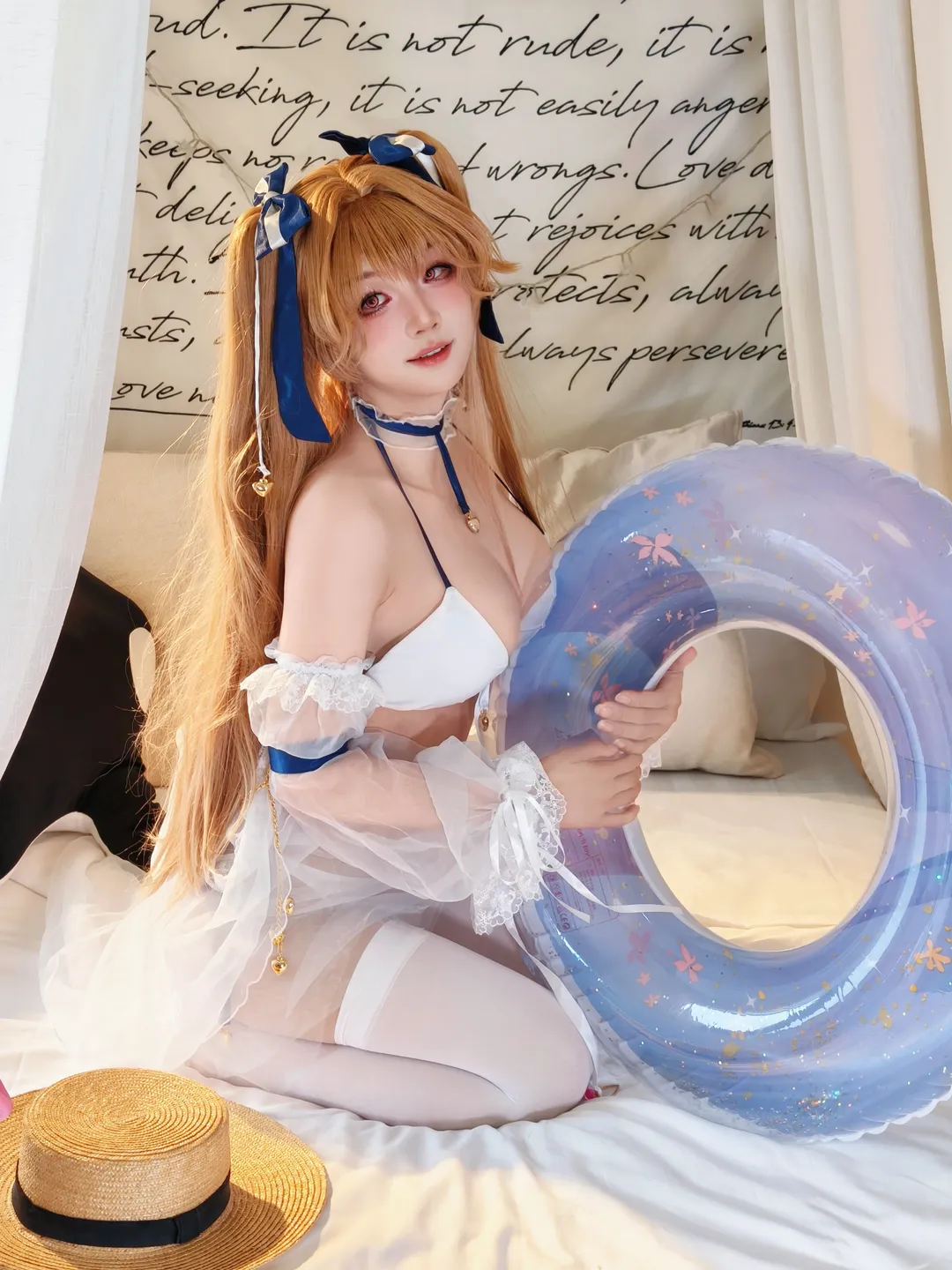 アズールレーン, コスプレ日常, 水着写真, アンカレッジコスプレ, 白タイツコスプレ - 1枚目