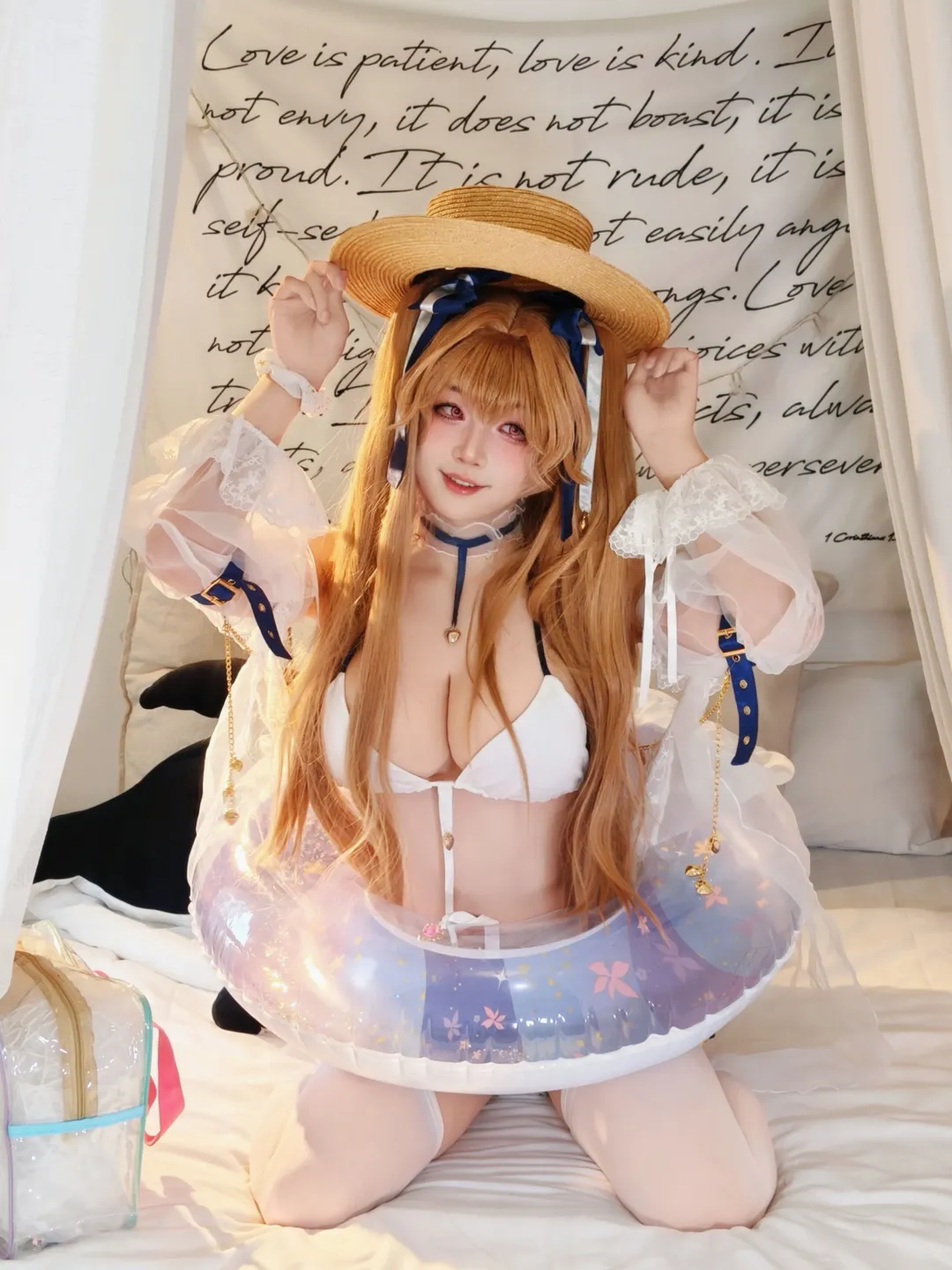 碧蓝航线, cosplay日常, 泳装写真, 安克雷奇cos, 白丝cos