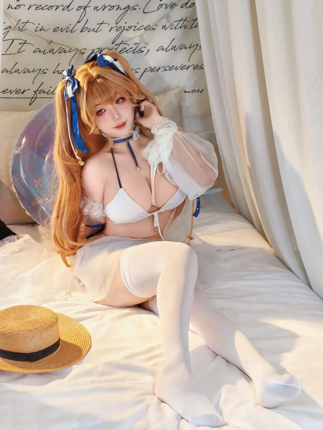 アズールレーン, コスプレ日常, 水着写真, アンカレッジコスプレ, 白タイツコスプレ - 3枚目