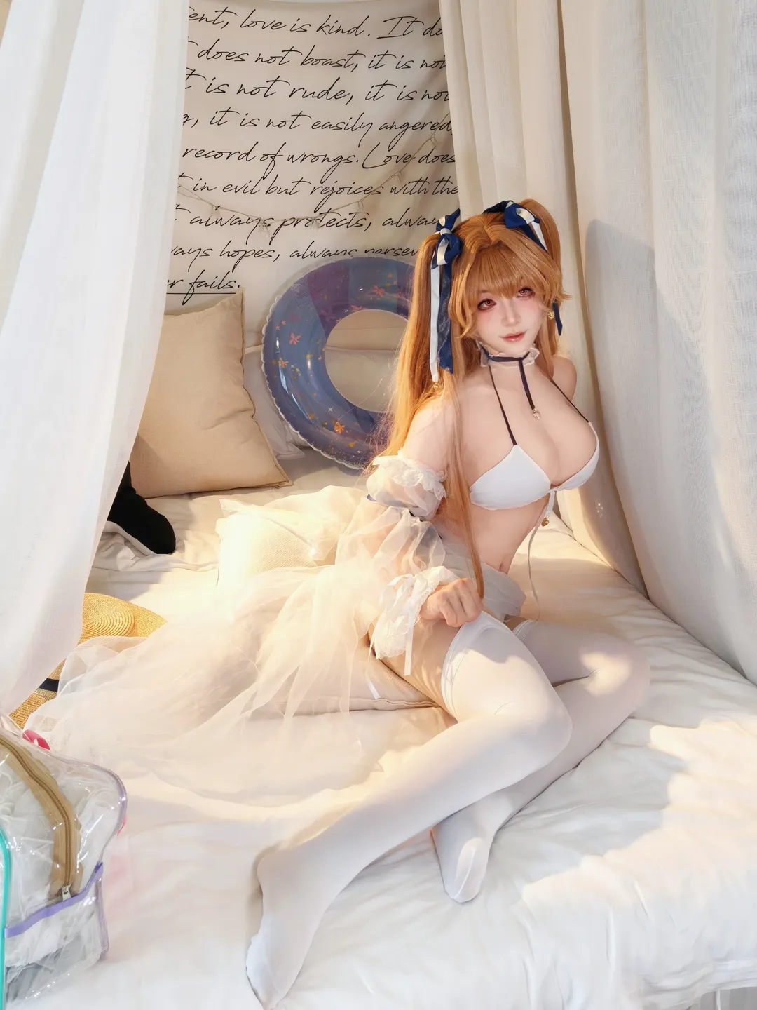 アズールレーン, コスプレ日常, 水着写真, アンカレッジコスプレ, 白タイツコスプレ - 4枚目
