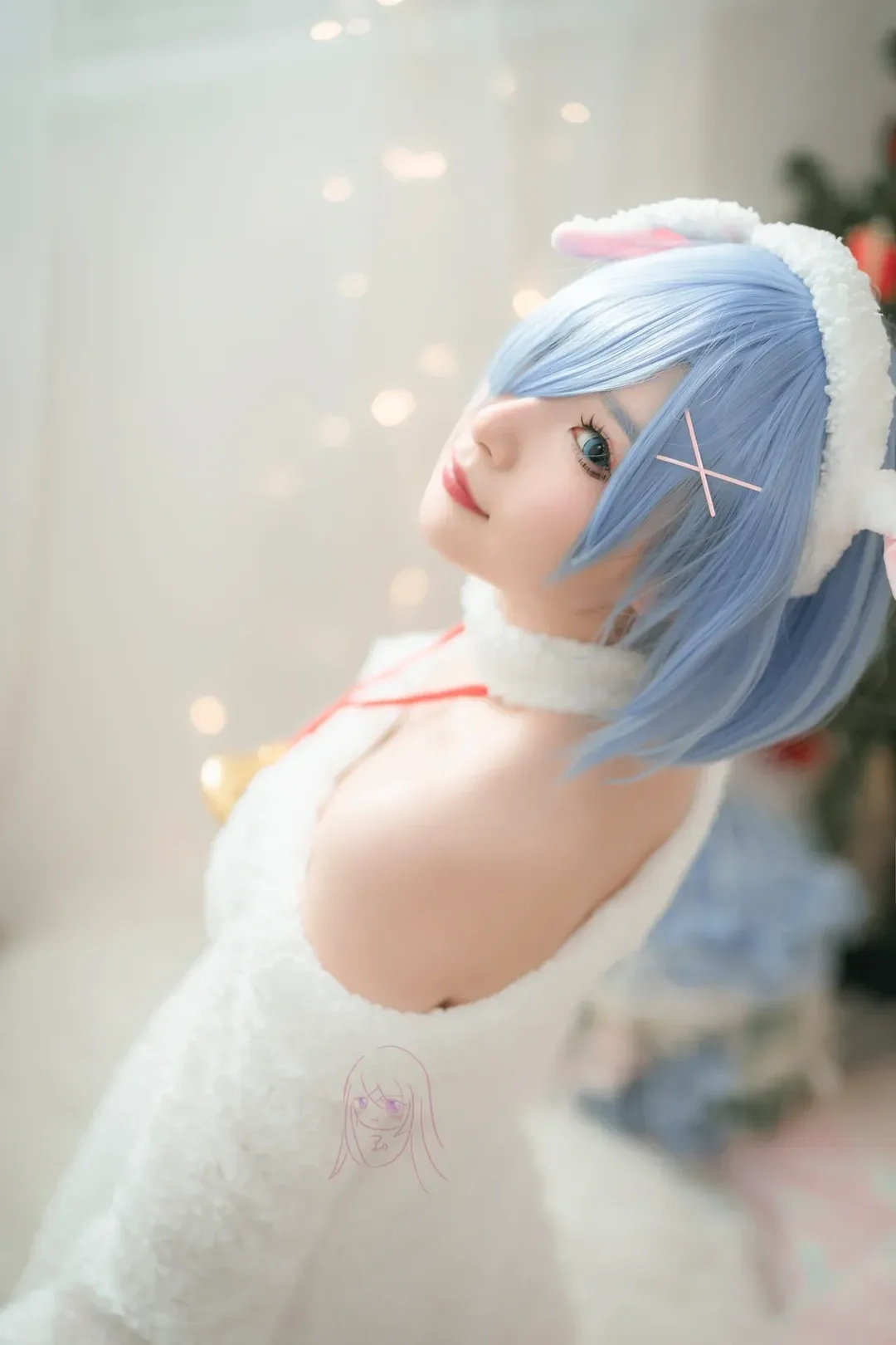 从零开始的异世界生活, 二次元cosplay, 蕾姆cos, 毛绒装扮, 过膝袜 - 第1张