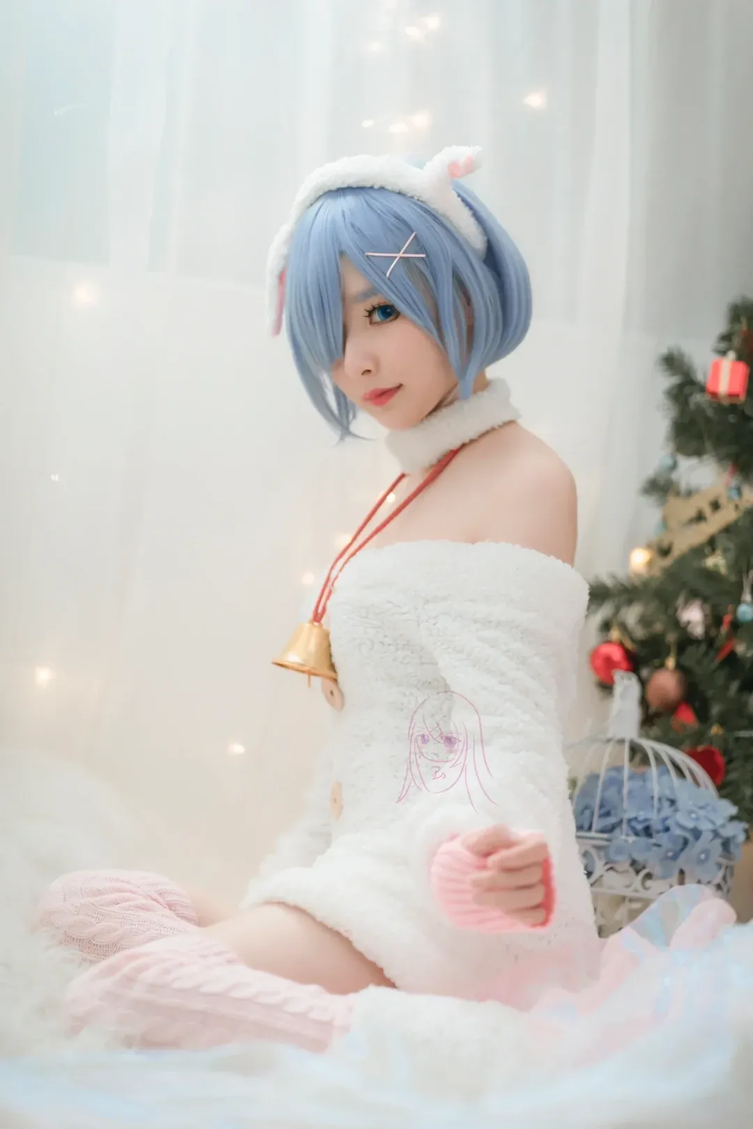 从零开始的异世界生活, 二次元cosplay, 蕾姆cos, 毛绒装扮, 过膝袜 - 第2张