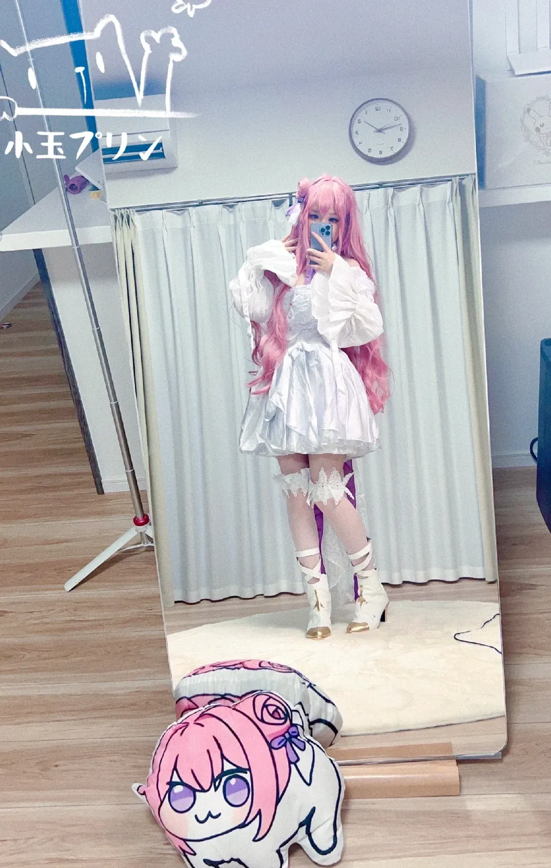 cosplay, 白丝, 胜利女神nikke, 对镜自拍, 桃乐丝cos