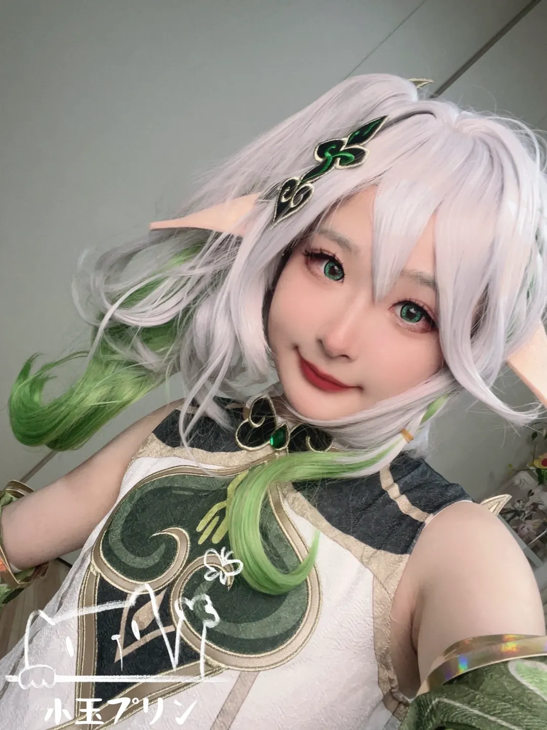 原神, cosplay, 纳西妲cos, 对镜自拍, 二次元穿搭