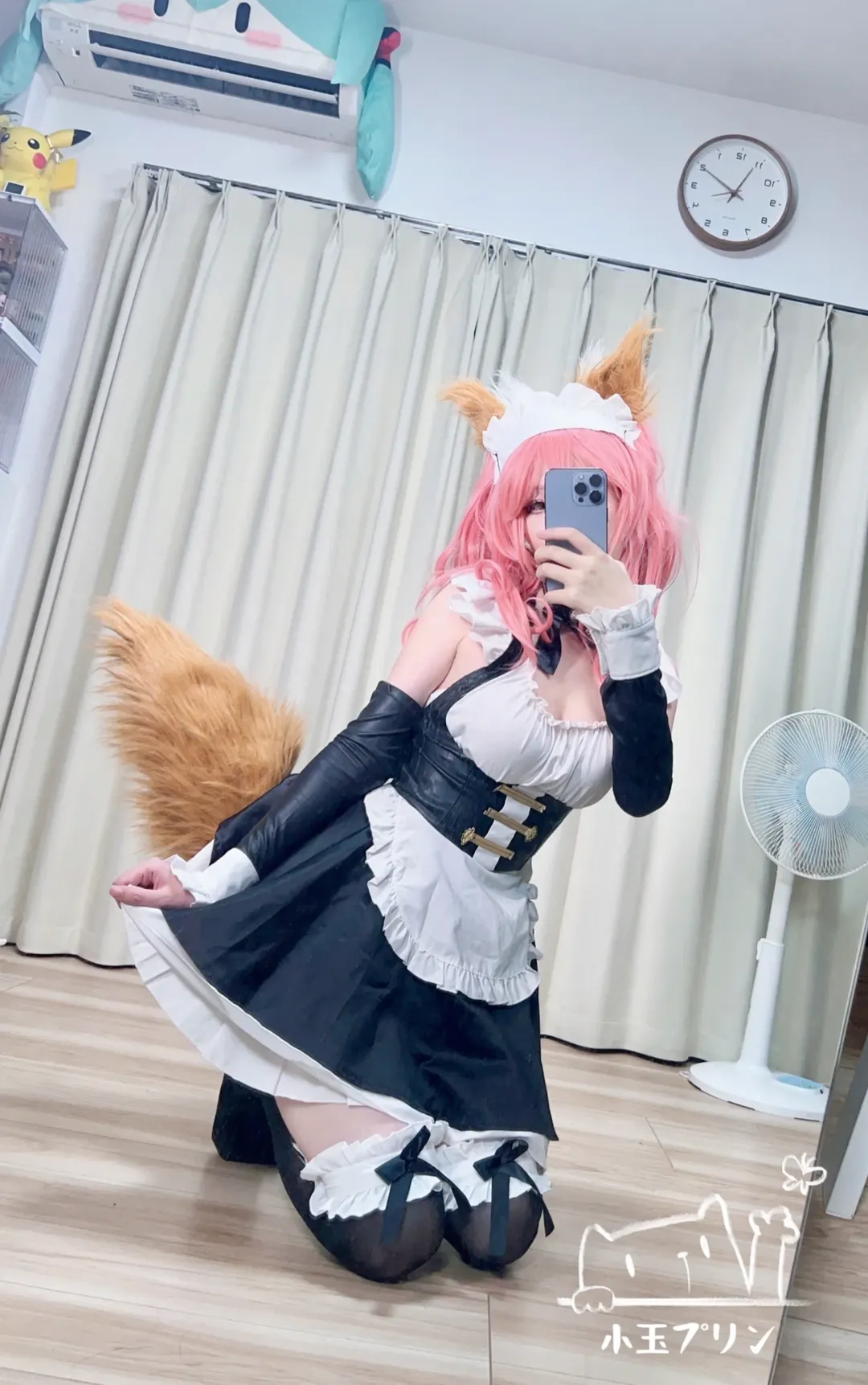 Fate/Grand Order, 女仆装, 对镜自拍, 黑丝cos, 玉藻前cos