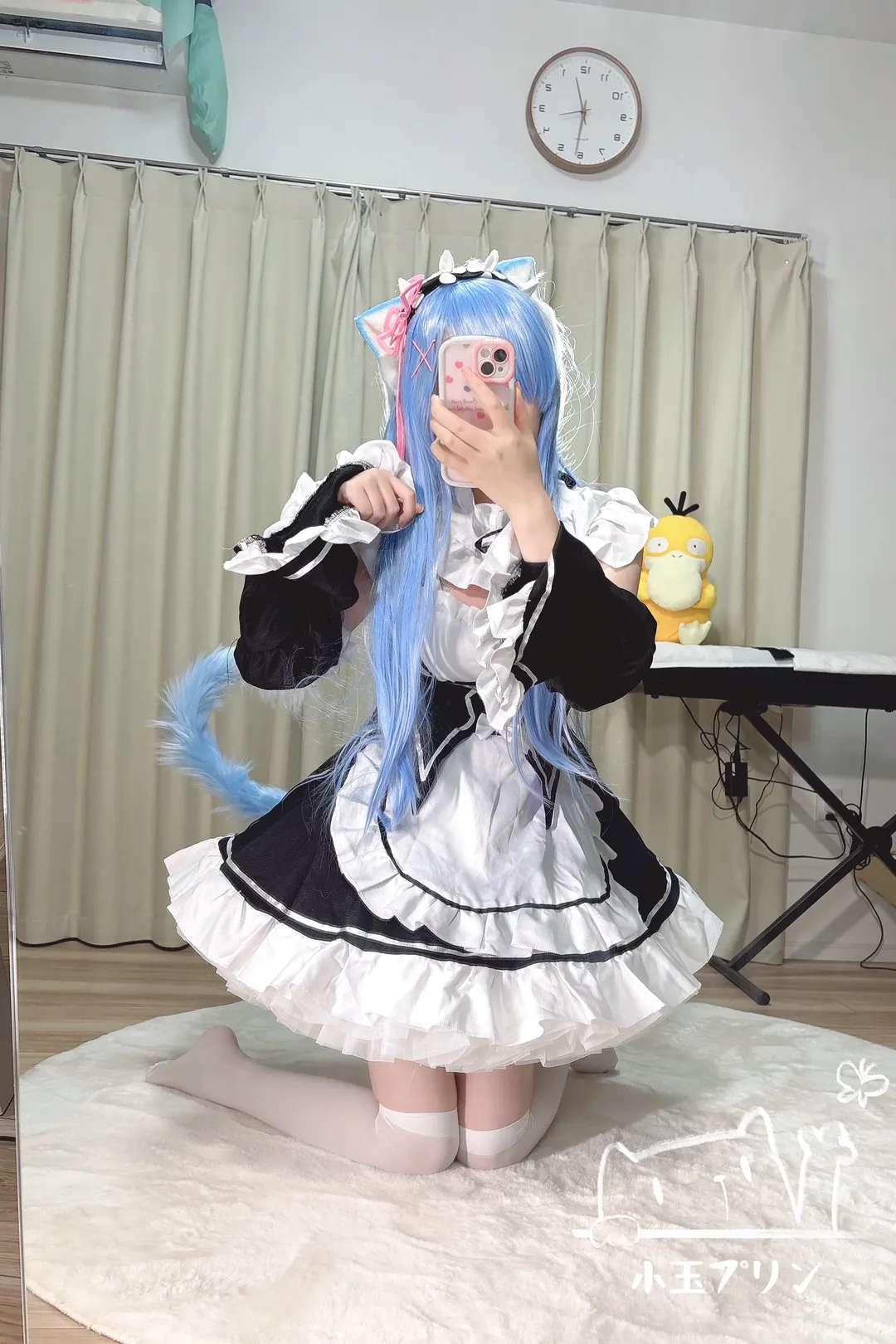 メイド服, Re:ゼロから始める異世界生活, レム コスプレ, 白ストッキング, 猫娘 - 2枚目