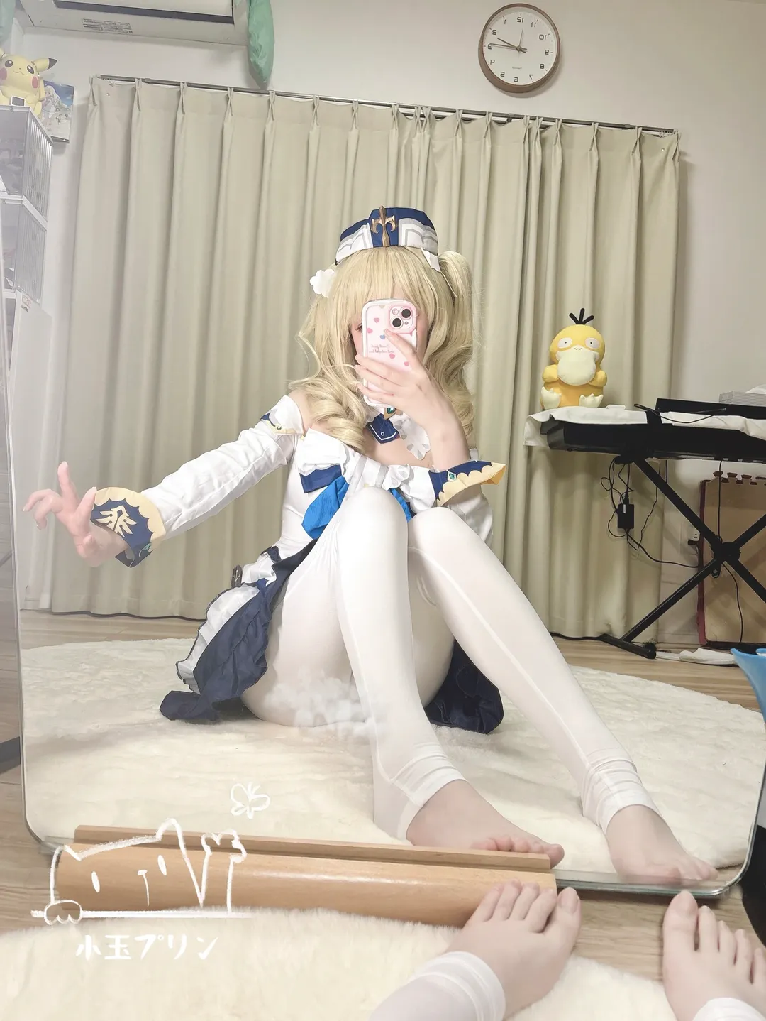 原神, バーバラ コスプレ, 二次元コスプレ, 鏡越しの自撮り, トレンカコーデ - 1枚目